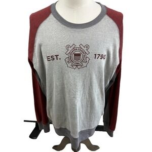 MV Sport USCG United States Coast Guard Raglan Sweatshirt Grey Maroon Mens XXL